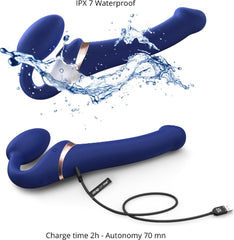 Multi Orgasm Bendable Strap-On Blu