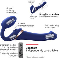 Multi Orgasm Bendable Strap-On Blu