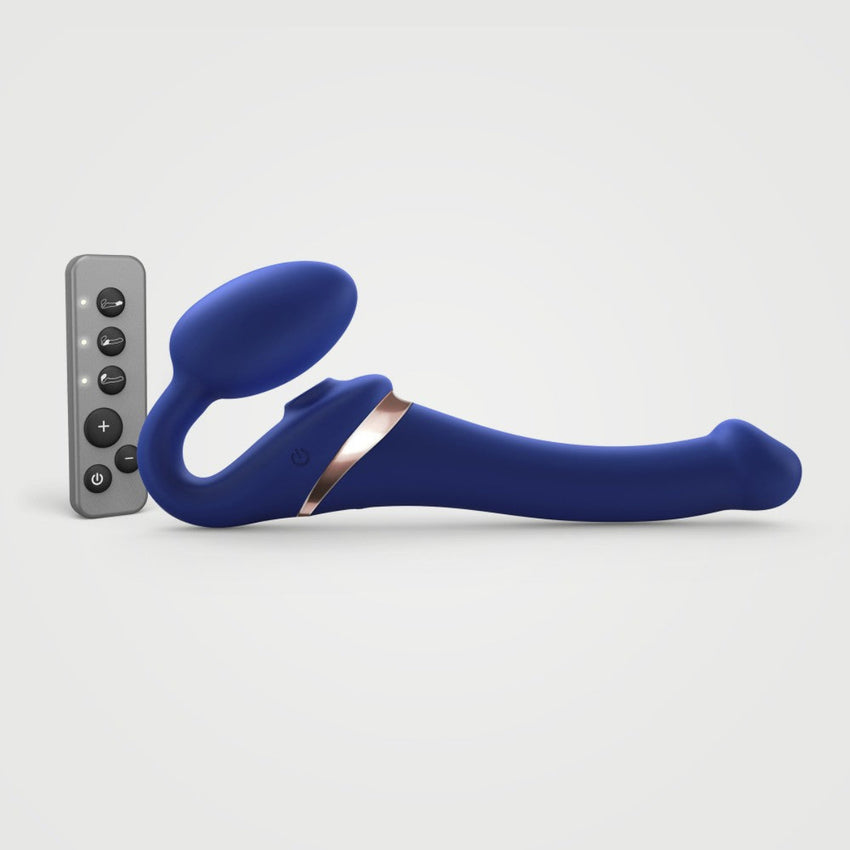 Multi Orgasm Bendable Strap-On Blu